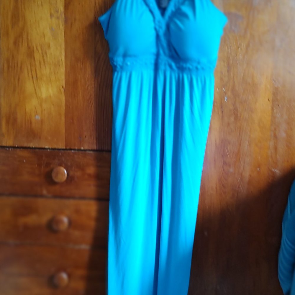 Long teal dress